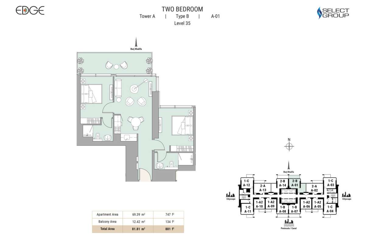 Type B, Level 35, A-01 - The Edge Tower 1